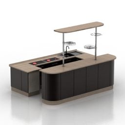 Sistema di armadietti per reception bar Modello 3d