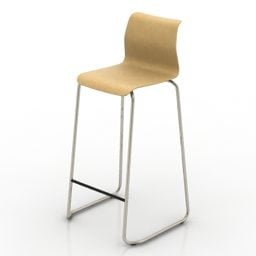 Dining Chair With Curved Back Shape 3d model