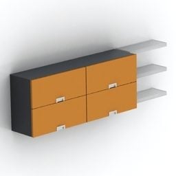 Armário de prateleira para móveis com montagem em parede modelo 3d