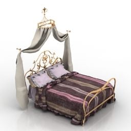 Royal Bed With Decoration 3d model