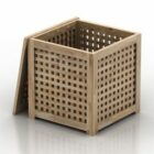 Wooden Rattan Chest Box