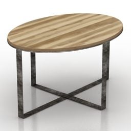 Round Table Steel Leg 3d model