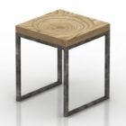 Piano in legno con sedile quadrato