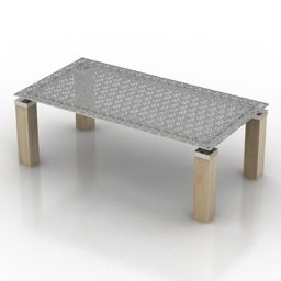 Coffee Table Rectangle Grey Top 3d model