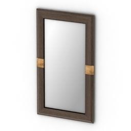 Specchio in legno con cornice marrone modello 3d