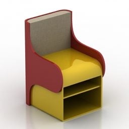 Armchair With Shelf Combine 3d model