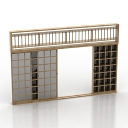 Porte coulissante en bois modèle 3D