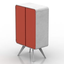 Radius Locker Malowany na czerwono Model 3D