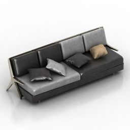 3д модель кожаного дивана Cerotti чёрно-серого цвета