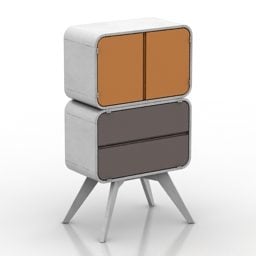 Modernistyczna szafka z nogą Model 3D