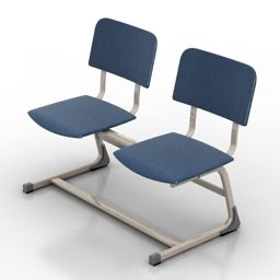 Krzesło oczekujące w podwójnym stylu Model 3D