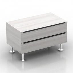 白木床头柜3d模型