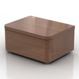 نموذج خزانة خشبية باللون البني البسيط ثلاثي الأبعاد