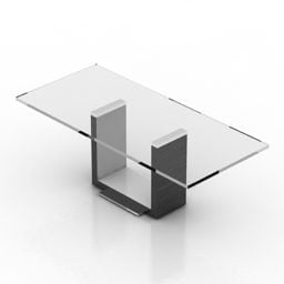 Modernism Coffee Table Glass Top 3d model