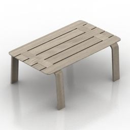 Lage houten tafel 3D-model