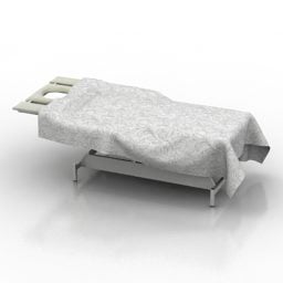 医院病床带盖毯3d模型