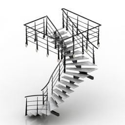 Housing Staircase With Handrail 3d model