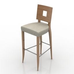 3д модель деревянного стула с изогнутыми подлокотниками в китайском стиле