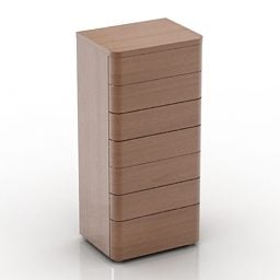 Holzspind mit 7 Schubladen, 3D-Modell