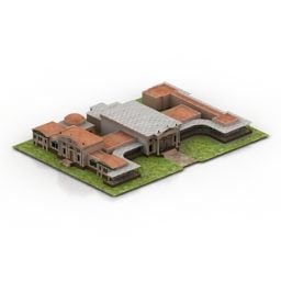 Model 3d Bangunan Rumah Cantik Eropah