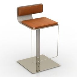 Bar Chair Low Back Modern Style 3d model