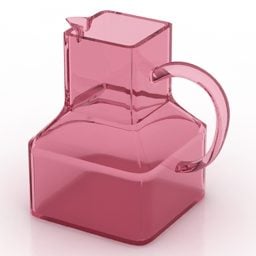 3д модель розовой стеклянной банки