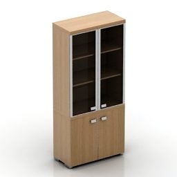 Locker Ash Wooden With Shelf Combine 3d model