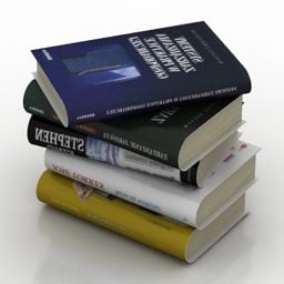 Thick Books Stack 3d model