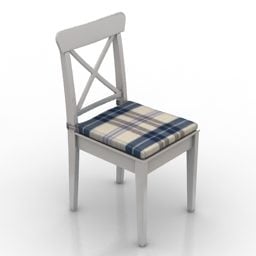 Country Chair Wooden Frame 3d model
