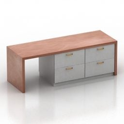 Display Shelf Cabinet Red Wood 3d model