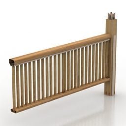 Wood Fence For Housing 3d model