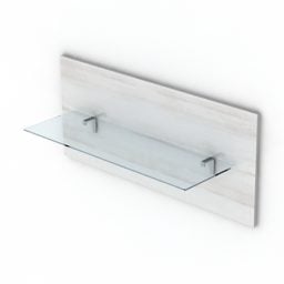 Simple Shelf With Books And Glass Vase Inside 3d model