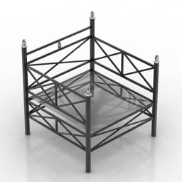3D-Modell eines Holzsessels im Landhausstil