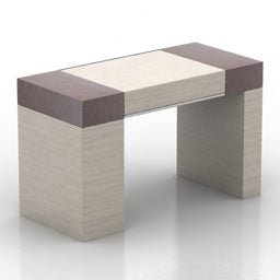 Tavolino quadrato con gamba curva modello 3d