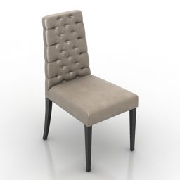 3д модель одинарного стула с тафтинговой спинкой