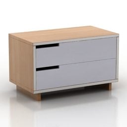 Ash Wood Locker Furniture 3d model
