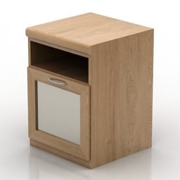 Nachttisch mit drei Schubladen 3D-Modell