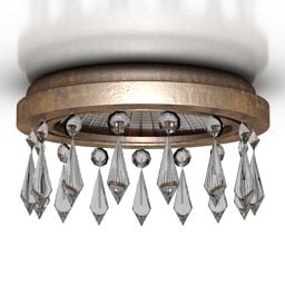 3д модель круглого потолочного светильника с ювелирным алмазным абажуром