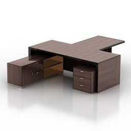 Stół biurowy Połącz niską szafkę Model 3D