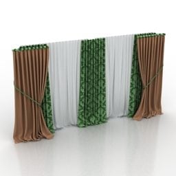 Tirai Dalam Ruangan Model 3d Tekstil Berwarna-warni
