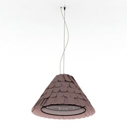Ceiling Lamp Textile Cone Shade 3d model