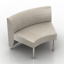 Sofa oczekująca część modelu 3D o okrągłym kształcie