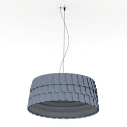 Okrągły tekstylny klosz lampy sufitowej Model 3D