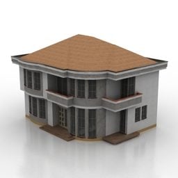 Двоповерхова 3d модель старого будинку