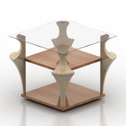 Glass Table Modernism Wood Leg