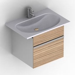 Pia para lavatório com gabinete embaixo do modelo 3d