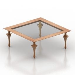 Square Glass Table Modernism Leg
