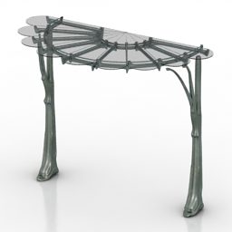 Wrought Iron Entrance Canopy Structure 3d model