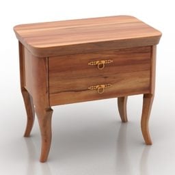 Dřevěný noční stolek starožitný nábytek 3D model
