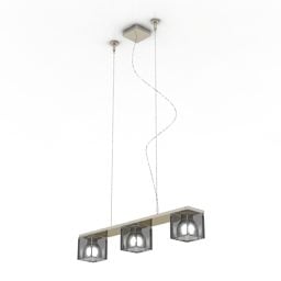 Hangende plafondlamp met drie spotlights 3D-model
